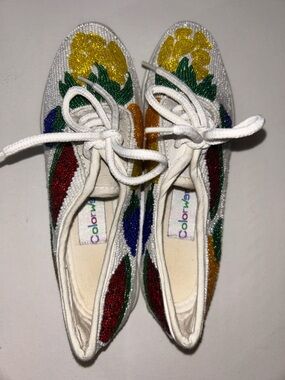 NWOB Colorwerks Woman’s Beaded Fruit Lace-Up Vintage 1980/1990’s Sneaker